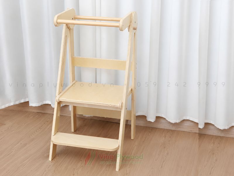 Tháp Học tập, ghế đứng bếp Montessori gấp gọn chất liệu plywood GB6811