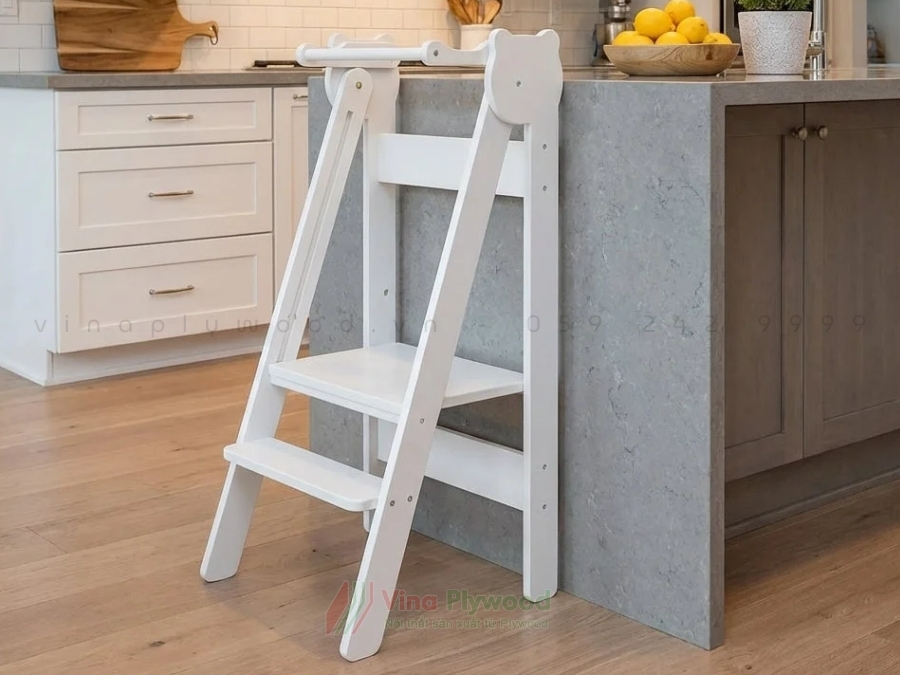 Ghế Đứng Bếp Cho Bé Gấp Gọn Hình Mèo, Có Bảng Phấn, 3 Mức Nâng Hạ BG6815