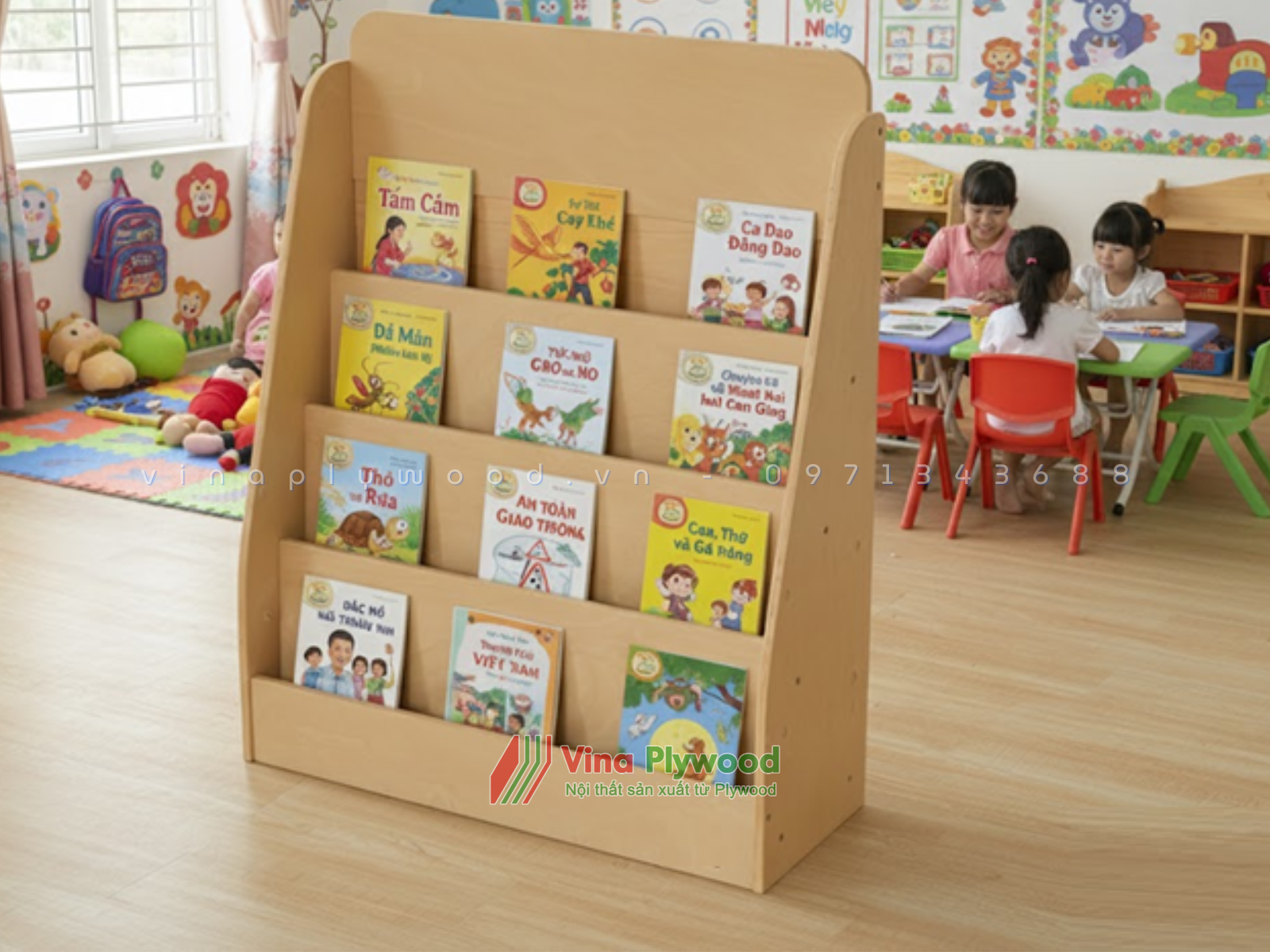 Kệ Giá Sách 4 Tầng Montessori Mẫu Mới TKM6803