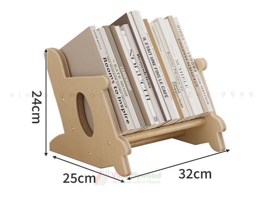 Kệ sách để bàn sáng tạo nhiều hình TK6811 là lựa chọn lý tưởng giúp bé sắp xếp sách, truyện và đồ dùng học tập ngăn nắp ngay trên bàn học. Sản phẩm được VinaPlywood sản xuất từ gỗ Plywood cao cấp, gia công CNC chính xác, bo tròn toàn bộ góc cạnh mềm mại, đảm bảo an toàn khi sử dụng. Bề mặt và cạnh kệ được sơn lót chống mốc, giúp tăng độ bền, chống ẩm và dễ dàng vệ sinh. Thiết kế sáng tạo với nhiều hình dáng ngộ nghĩnh như chó, mèo, khủng long… tạo điểm nhấn đáng yêu, khơi gợi hứng thú đọc sách cho trẻ. Kệ phù hợp sử dụng tại gia đình, trường mầm non, lớp học Montessori và các không gian giáo dục sớm.