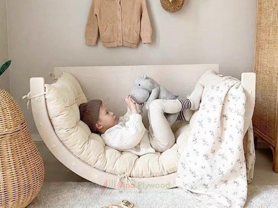 òm leo núi vận động Montessori 5 trong 1 chất liệu plywood an toàn cho bé VD6812