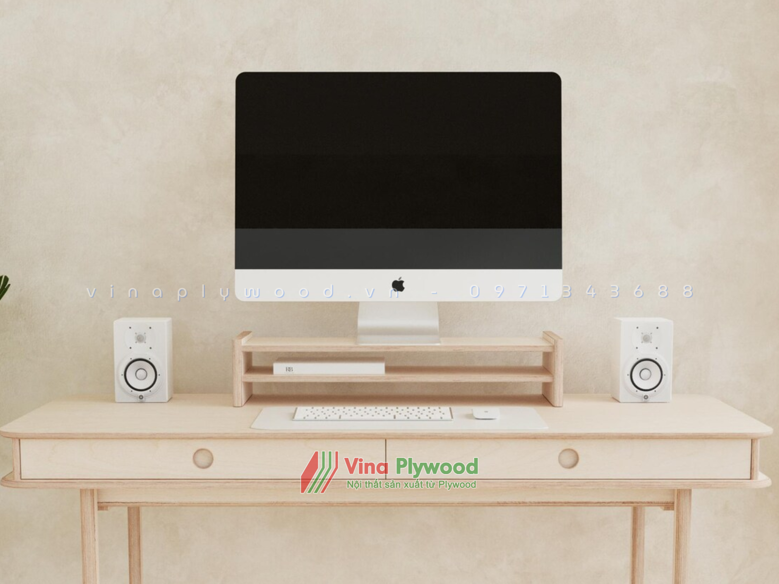 Bàn làm việc bằng gỗ plywood đẹpB6802