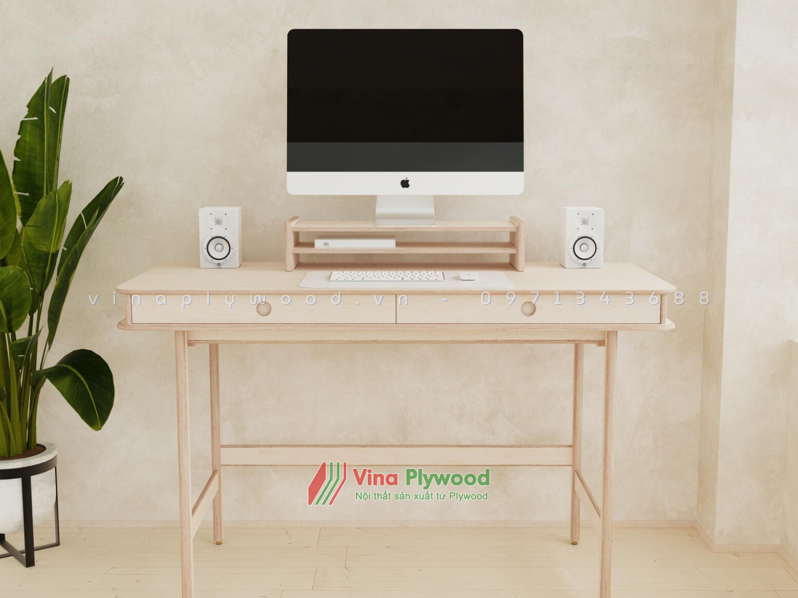 Bàn làm việc bằng gỗ plywood đẹpB6802