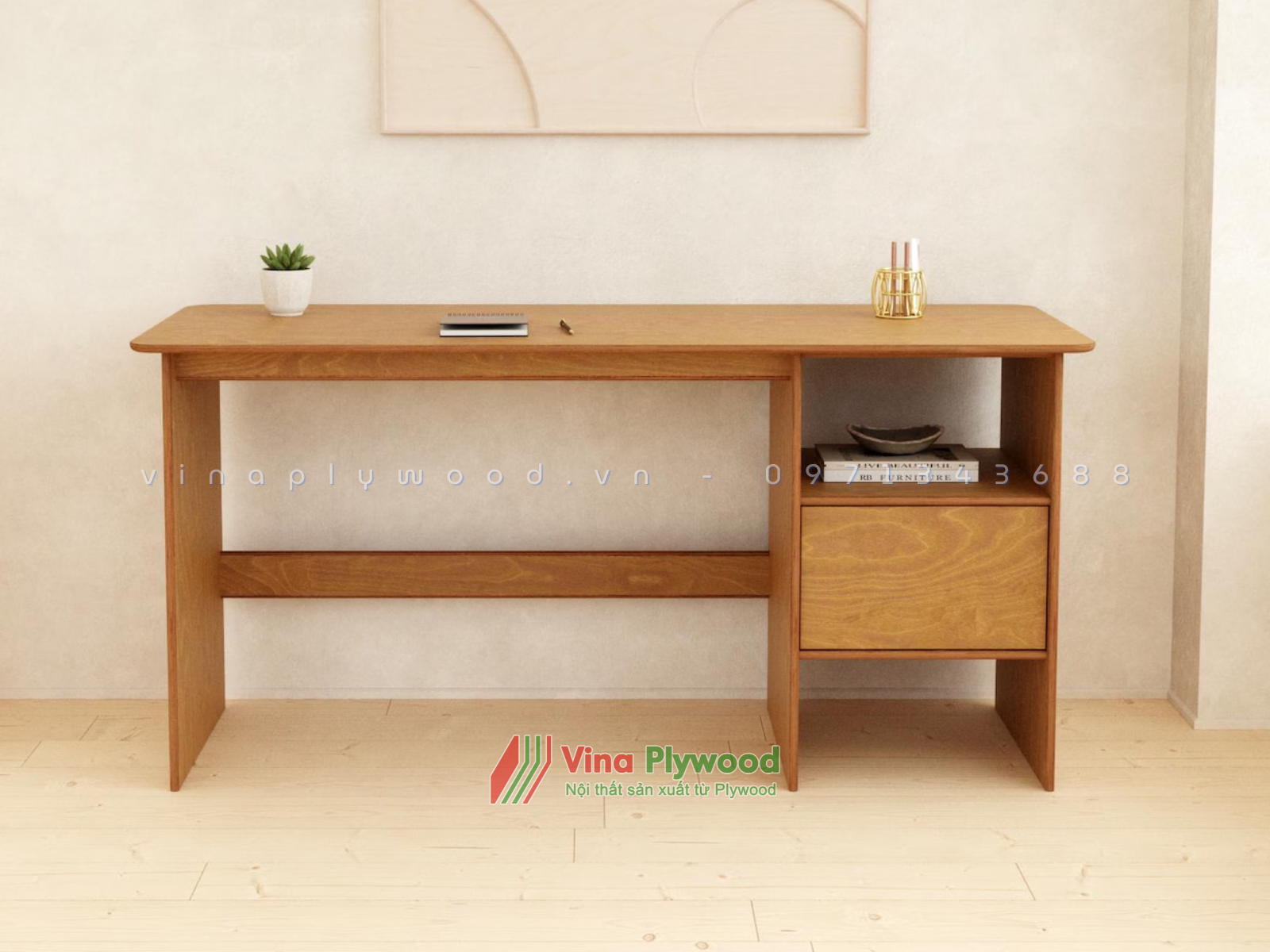 Bàn làm việc bằng gỗ plywood nhiều mầu VP6803