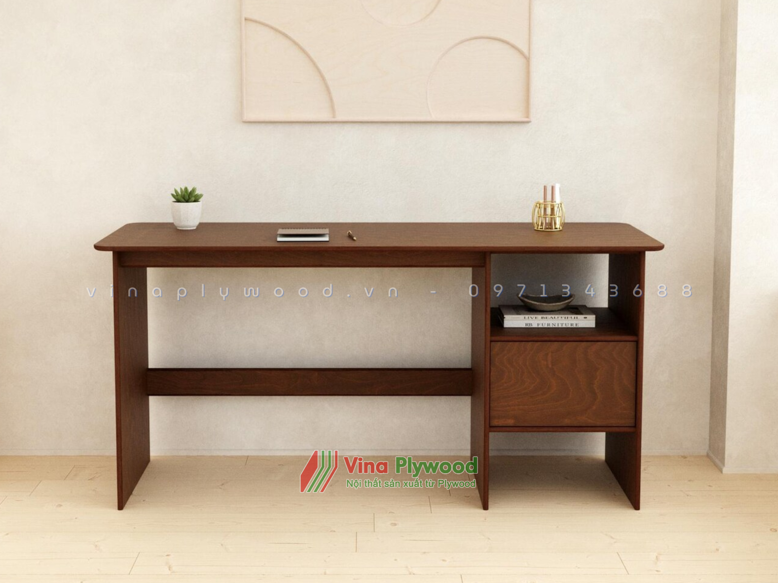 Bàn làm việc bằng gỗ plywood nhiều mầu VP6803