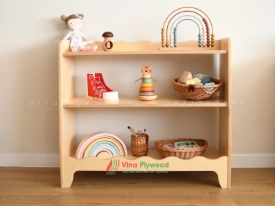 Kệ để đồ chơi cho bé bằng gỗ 3 tầng Montessori TK6801