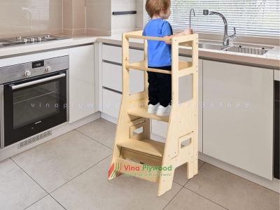 Tháp học tâp, ghế đứng bếp kèm ghế mini BG6805