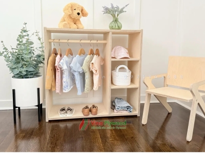 Tủ quần áo Montessori cho bé chất liệu gỗ plywood TK6808