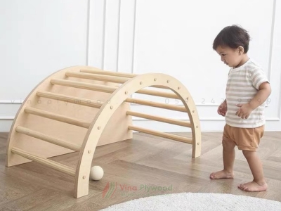 Vòm leo núi vận động montessori 5 trong 1 chất liệu plywood an toàn cho bé VD6812